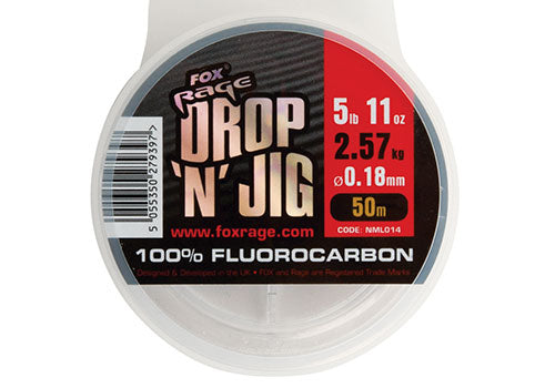 Fluorocarbone bas de ligne Fox Rage Drop'n Jig 50m